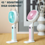 Mini portable Rechargeable hand held handheld fan USB Charging Cartoon Desktop Phone Holder  Desktop Phone Holder Small Fan