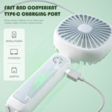 Mini portable Rechargeable hand held handheld fan USB Charging Cartoon Desktop Phone Holder  Desktop Phone Holder Small Fan