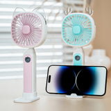 Mini portable Rechargeable hand held handheld fan USB Charging Cartoon Desktop Phone Holder  Desktop Phone Holder Small Fan