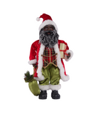 SGLR8021 Black Santa Claus Ceramic Christmas Santa Claus Figure Holiday Decorations