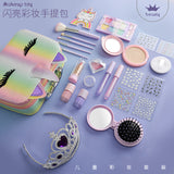 Girl Makeup Toy Kit for Girls Washable blush lipstick eye shadow nail polish Cosmetic Case for Little Girl Pretend Play Makeup