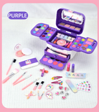 2024 Custom Logo Girls Princess Makeup Box 72 in 1 Kids Makeup Mirror Washable Little Girls Makeup Kit