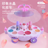 cosmetic trolley with nail polish eye shadow and blush makeup sets Beauty Set Safety Children's Pretend Makeup Toys Set