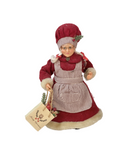 SFR329  Standing Christmas Mrs. Claus with Basket Decoration Doll