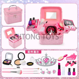 2023 new design Pink large girl cosmetic Dress up kid play makeup set pretend play makeup Color Package kid makeup kit