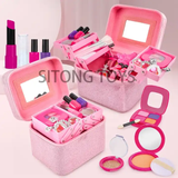 2023 new design Pink large girl cosmetic Dress up kid play makeup set pretend play makeup Color Package kid makeup kit