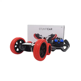 Children's 360 Rotary Roll Twist Dumper Double-sided RC Stunt Vehicle Remote Control Toy Electric Car Toy Color Box with Battery