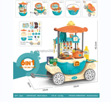 pretend play Children Learning Education trolley suitcase Kid's Kitchen Play Set Plastic Tableware Toys Family Game