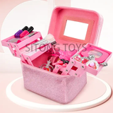 2023 new design Pink large girl cosmetic Dress up kid play makeup set pretend play makeup Color Package kid makeup kit