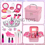 2023 new design Pink large girl cosmetic Dress up kid play makeup set pretend play makeup Color Package kid makeup kit