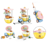 6 in 1 kids food simulation paly cooking toys suitcase trolley dining car cooking stove toy simulation kitchen tableware