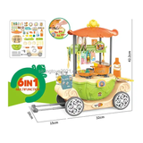 Plastic Cooking Play Set Kitchen Accessories Toys 6 in 1 pretend play cooking toys set with trolley car for Kids