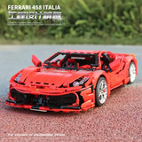 1:8 3380pcs red ferrari plastic brick building block car toy with gift for adult or Kids Car assembly model