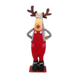 SXL499 49CM  Standing Orange Plush Santa Reindeer Christmas Decoration Toys