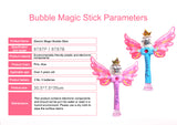 Bubble Machine Wand for Kids Toddlers, BESTBEL Magic Princess Bubble Maker Wand Auto Handheld Bubble Blower Musical Light Up Wand Toy for Kids Toddlers with Solution for Indoor Outdoor, Parties