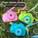 Bubble Machine Toys for Kids, Automatic Camera Bubble Maker for Toddlers with Bubble Solutions, Light & Music Bubble Blower for Summer Outdoor Party Supplies