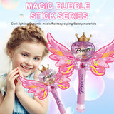 ArtCreativity Light Up Magic Princess Bubble Blower Wand,  Illuminating Bubble Blower Wand with Thrilling LED & Sound Effect, Bubble Fluid Included, Great Gift Idea, Party Favor for Kids