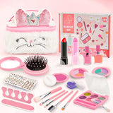 Play Makeup for Little Girls with Cosmetic Cosmetic Bag Kids Dress Up Purse Little Girls Toys Case Kids Makeup Kit for Girl 2008