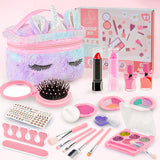 2023 new design kids makeup kit sets cosmetics pretend play kids makeup kit set toys for girls 8 years color bag box 2207