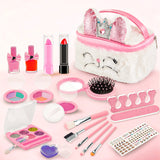 Play Makeup for Little Girls with Cosmetic Cosmetic Bag Kids Dress Up Purse Little Girls Toys Case Kids Makeup Kit for Girl 2008