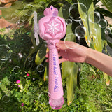 Bubble Gun, Princess Magic Bubble Blower Wand Machine for Kids Ages 3 4 5 6 7 , Musical & Light Up Fun Pretend Play Prop, Kids Party Favor, Christmas Birthday Gift Toy for Boys & Girls