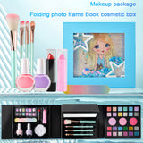 kid pretend play makeup blue book 5 years old blue book kid girl real makeup set nail polish make up toy kids makeup kit 2104M