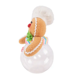 SGZ2116-1 Gingerbread Man Stuffed Animal Creative Plastic Candy Jar Gingerbread Man Design Candy Food Jar for Christmas