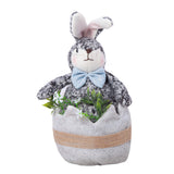 RTZ2813 Sitting Grey Easter Bunny Decoration